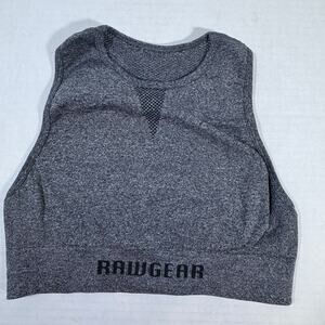 Rawgear Razorback Crop Top Black Heather Pullover Sports Bra Size Small NWT